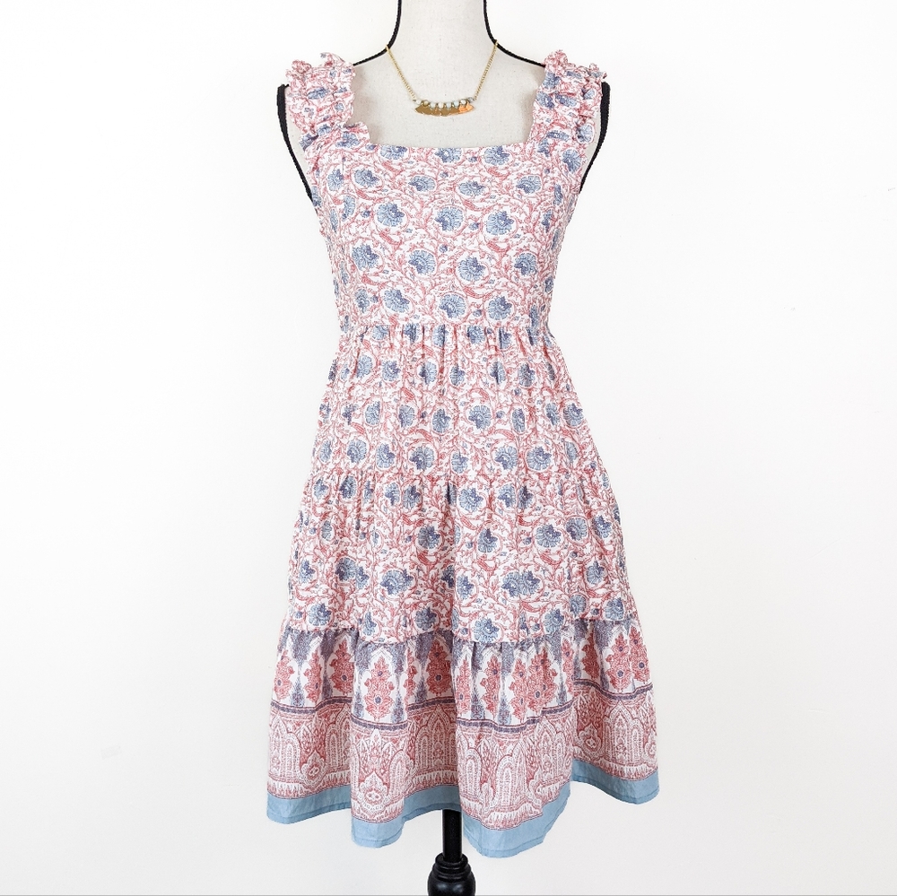 🦋LAST🦋 NWT Blu Pepper Floral Ruffle Strap Mini Dress, Size Large